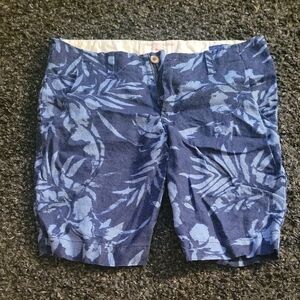 Zara Navy Leaf Print Men's Shorts